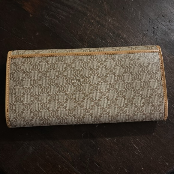 Authentic CELINE Kisslock vintage wallet Macadam Beige - Picture 7 of 16